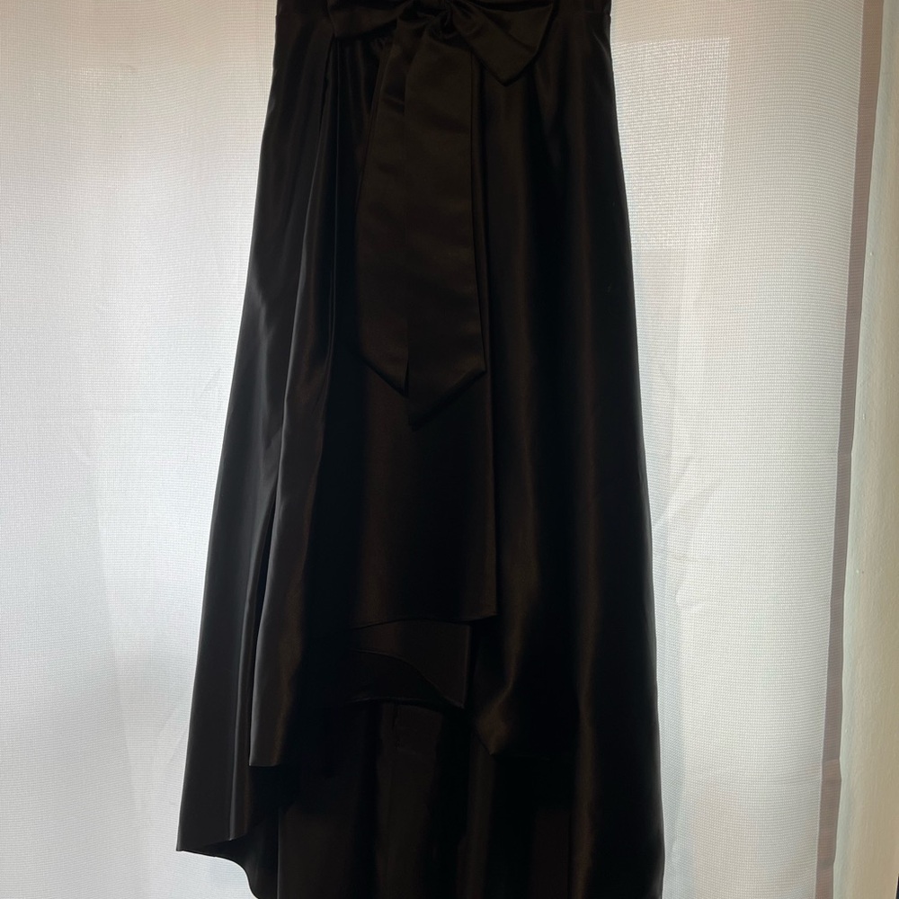 Black Hi-Low Maxi Women's Skirt with Bow